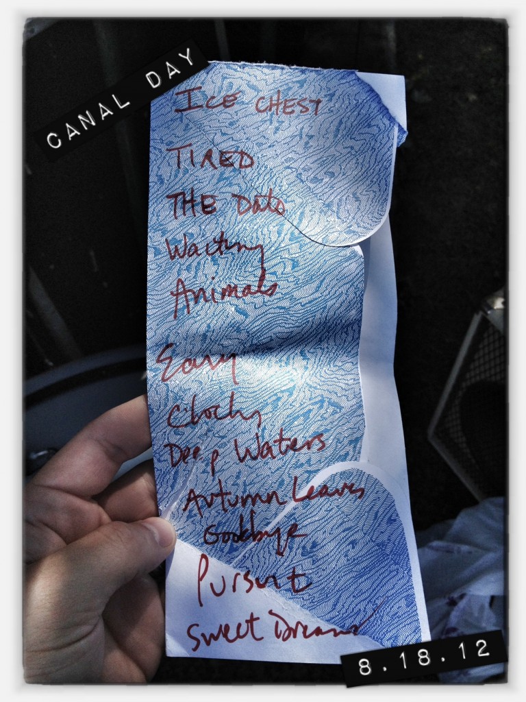 Canal Day Setlist